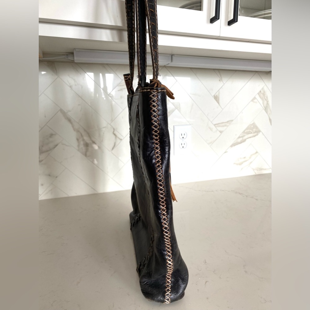Leather Hand Stitched Tote - Picture 5 of 11